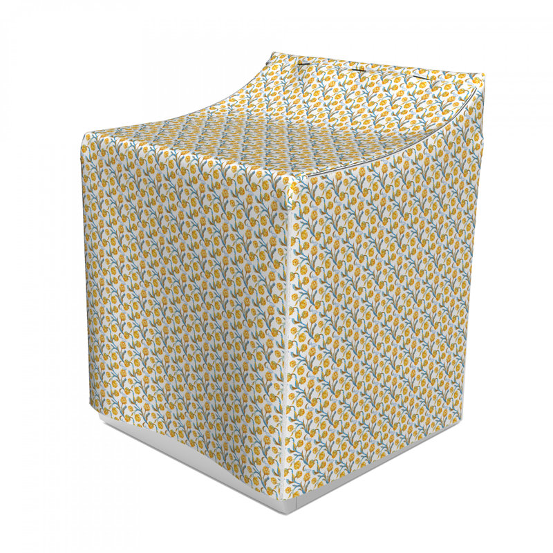 Housse de machine à laver à motif de couleur abstraite, Jaune terre