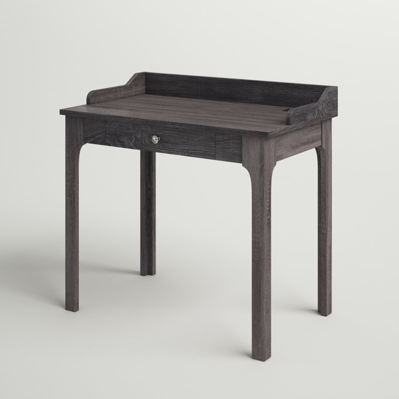 Areana Writing Desk with Power Outlet, Gray