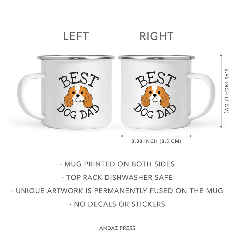 Grande tasse à café « Best Dog Dad », Épagneul Cavalier King Charles