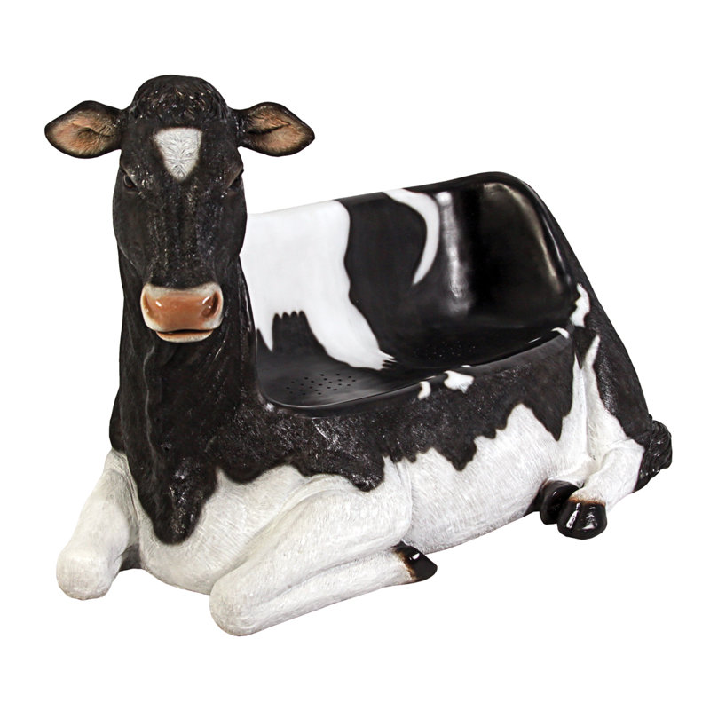 Holstein Cow Sculptural Bench