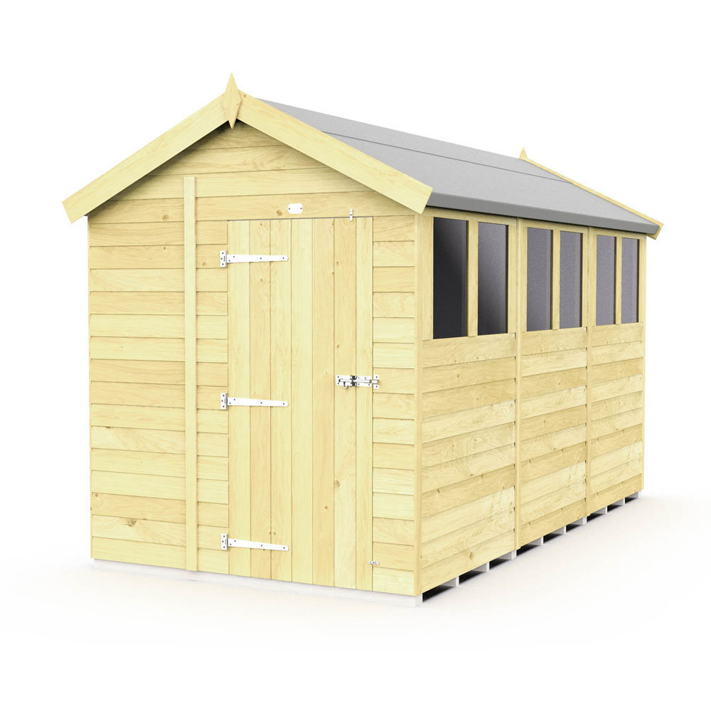 7ft x 12ft Apex Shed - Single Door with Windows