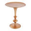 Petite petite table de bout ronde dorée, hauteur 29,3 po, décor métallique rétro