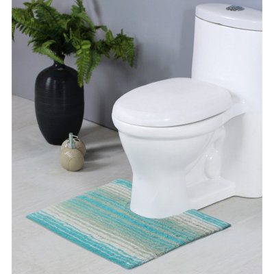 Hazlehurst U-shaped 100% Cotton Non-Slip Striped Bath Rug