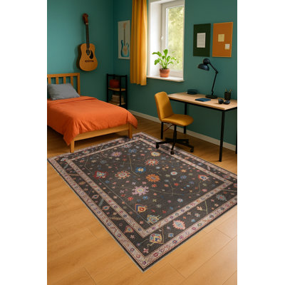 Tapis tissé à motif ondulé brun Mosso
