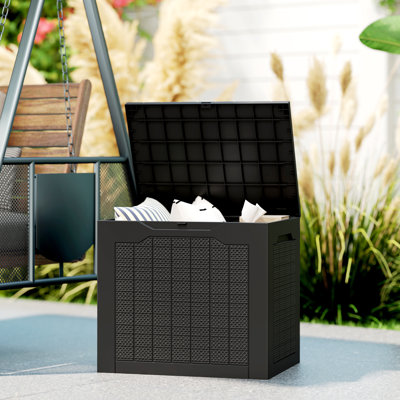 Boîte de terrasse extérieure 28 gallons, boîte de patio imperméable et résistante aux rayons UV
