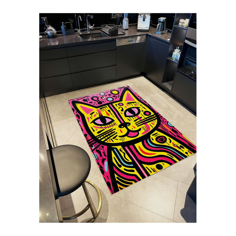 Tapis rose lavable à la machine Sun, Runner 3'3" x 6'7" Rug Pad Included