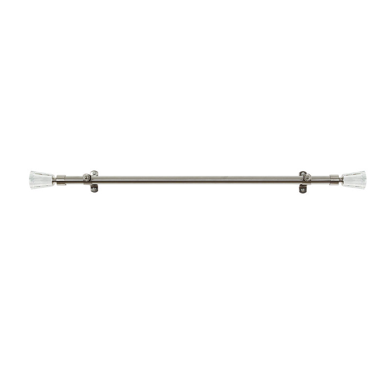 Tringle à rideaux décorative simple pour fenêtre de 0,75 pouce de diamètre Woven Trends | Tringle à draperie ajustable avec faiteaux - Tringle à rideaux simple réglable 28 po x 48 po Elite