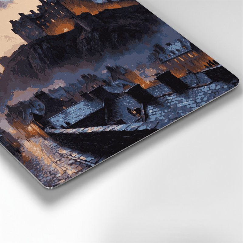 Art mural mauve, villes, Edimbourg, Écosse, H 144 po x l 144 po x P 0,05 po