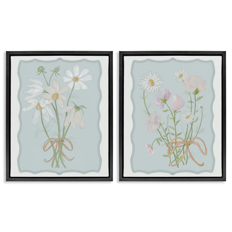 Ensemble de cadres flottants 2 pièces Vintage Spring Clippings, design par Leslie Hermosa, H 21 po x l 17 po