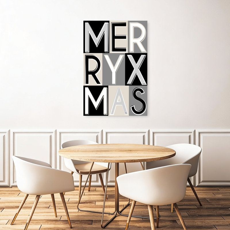 Élégant joyeux Noël, impression d'art moderne géométrique, H 48 po x l 32 po
