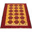 Tapis jaune / rouge / noir en laine noué à la main