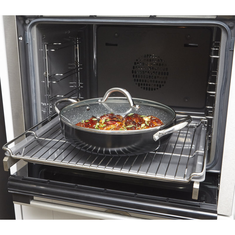28cm Non Stick Shallow Aluminium Casserole Pan with Lid