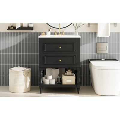 Meuble-lavabo simple 24 po avec plateau en céramique