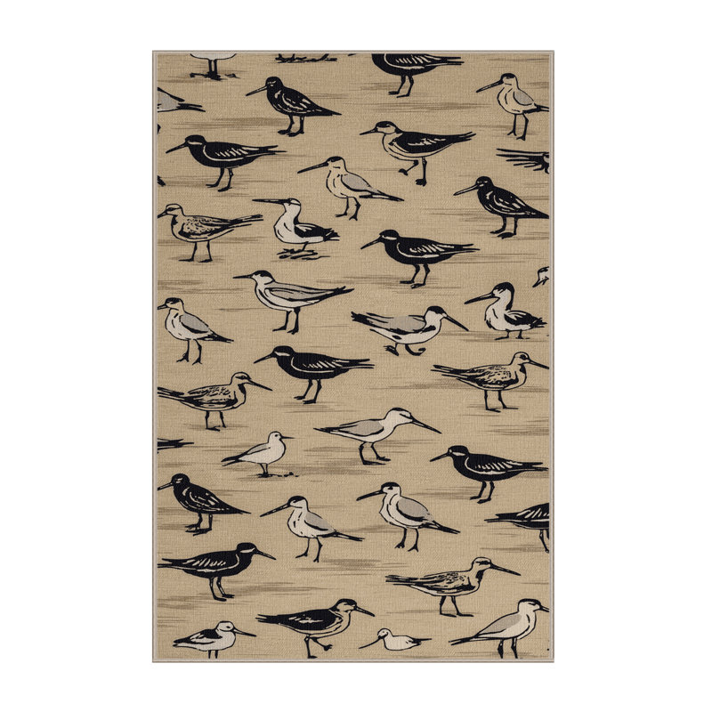  Tapis bord de mer lavable Seabird Sanctuary, Rectangulaire 8 pi x 12 pi