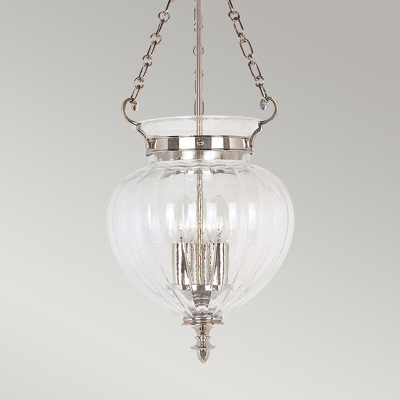 Duluth 3 - Light Urn Pendant, Polished Nickel, 49 cm H x 43 cm W x 34 cm D