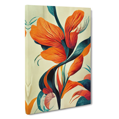 Colourful Abstract Floral No.2 - Wrapped Canvas Print