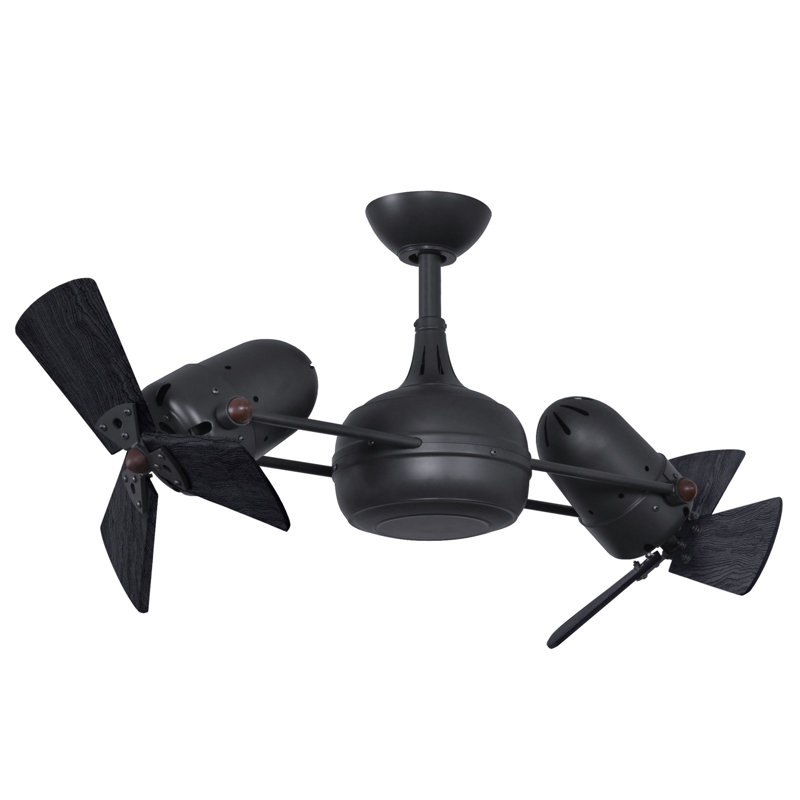 Outdoor Downrod Ceiling Fan, Matte Black, Matte Black