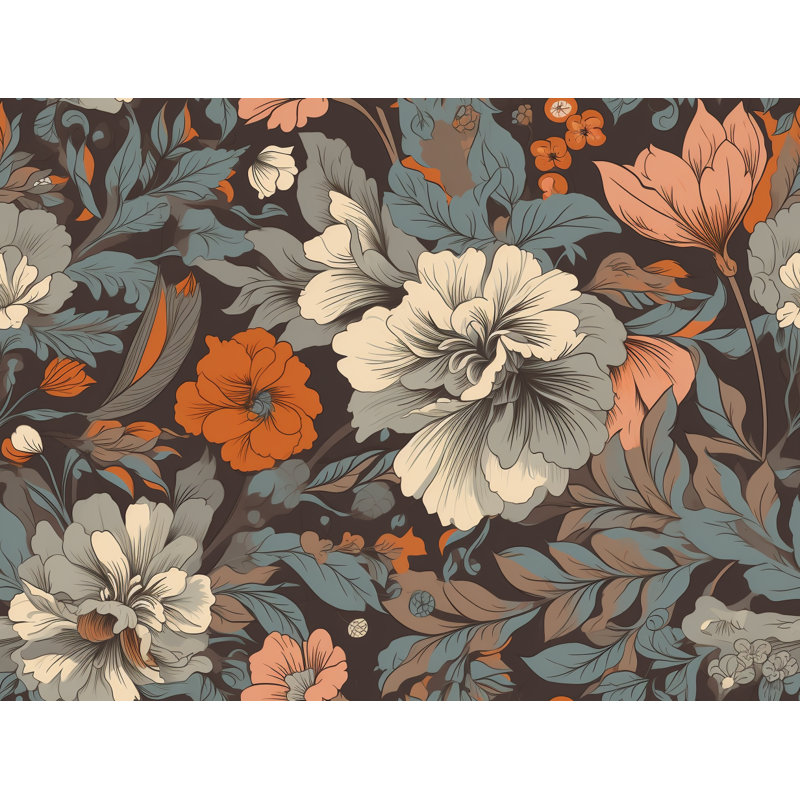 Machine Printed Comforter, Queen Comforter, Brown/Gray Floral