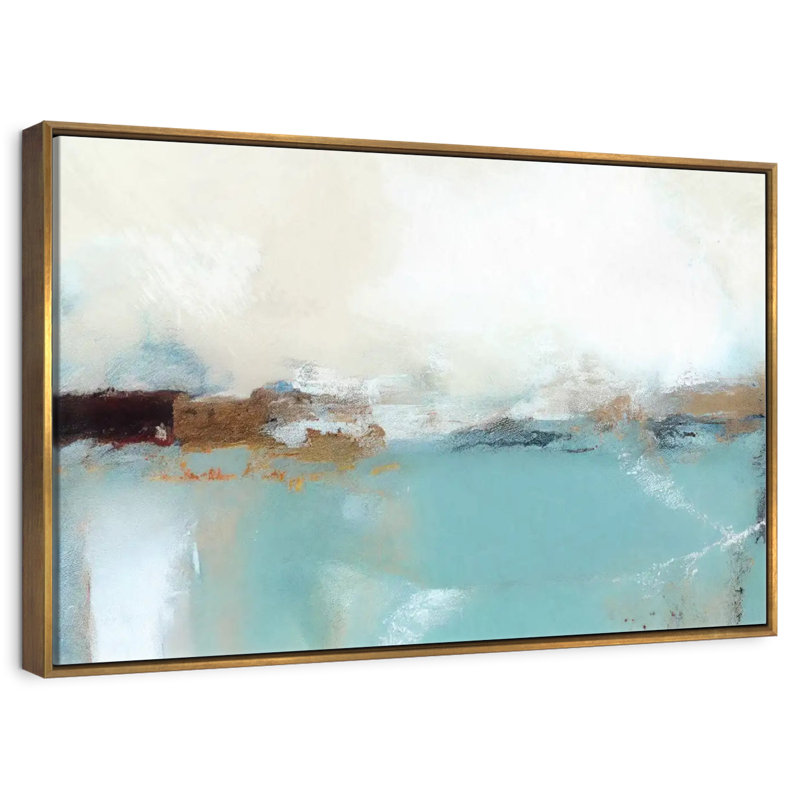 Giard matin brumeux, Cadre flottant doré, 40 po x 27 po