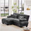 Canapé modulaire Cloud Couch pour le salon, canapé 2 places en chenille avec 2 coussins lombaires et 2 coussins décoratifs, canapé rembourré à large accoudoirs avec repose-pieds convertible, chenille-180216801