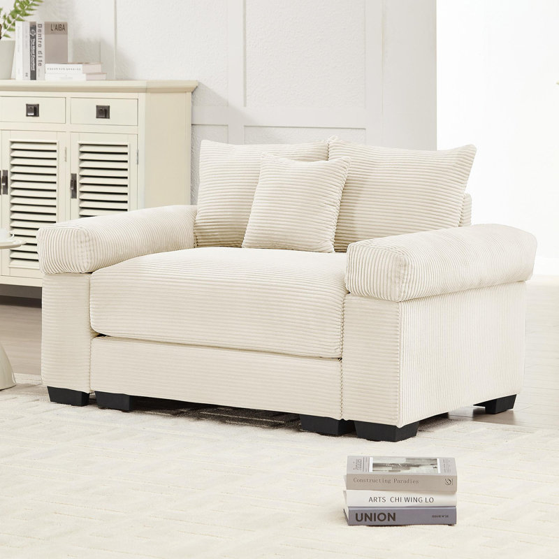 Canapé modulaire surdimensionné 54,3 po Cloud, Crème, crème