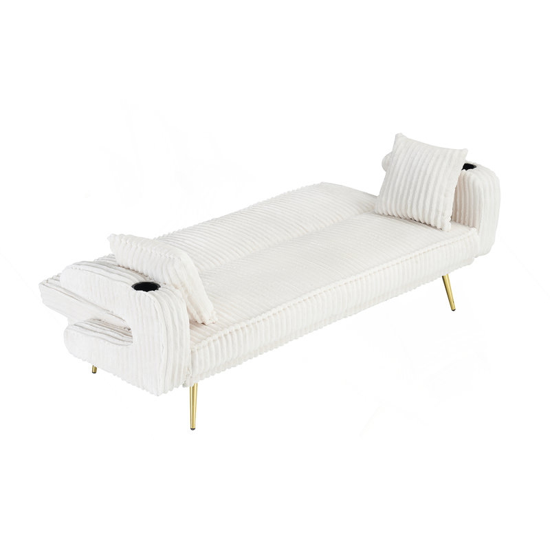 Canapé minimaliste en velours côtelé avec coussins décoratifs pour le salon et le bureau