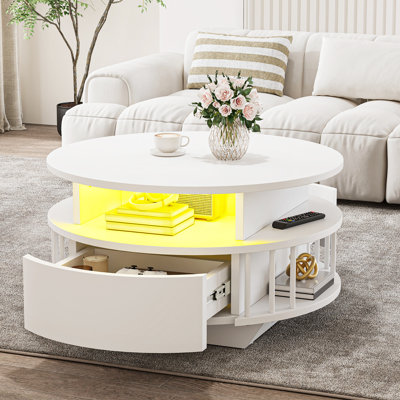 Solid Coffee Table with Storage
