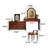 82.68"American-style brown chest of drawers with dressing table and mirror