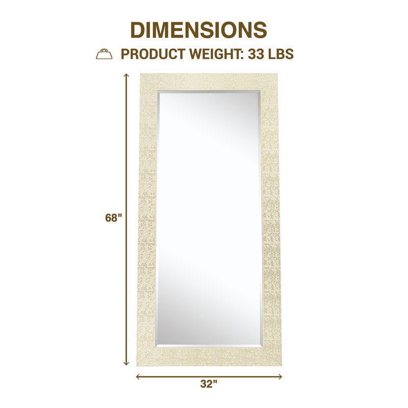 Grand miroir de plancher Laux Mosaic, Or