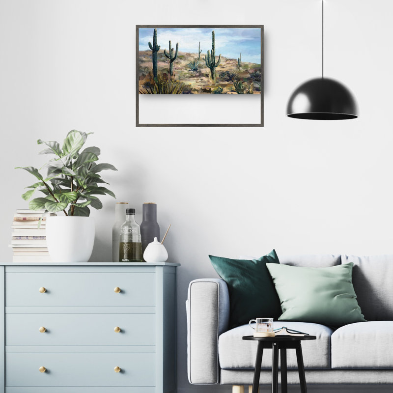Desert Vista by Studio Arts Canvas Art Print, 29" H x 55" W x 1.5" D, Steel Color Framed