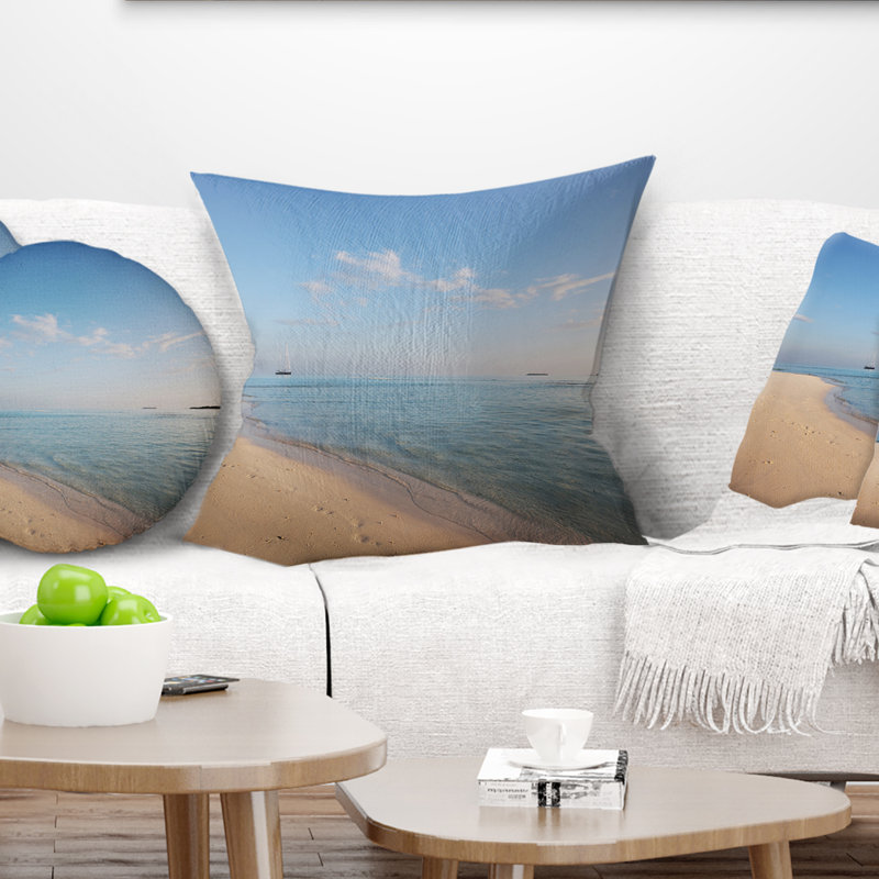 Coussin bleu ciel seascape serene maldives, 16 po x 1 po, Coussin décoratif