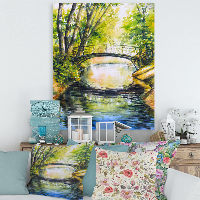 «Bridge Over Troubled Water In Forest Park», reproduction sur toile tendue, H 20 po x l 12 po x P 1po