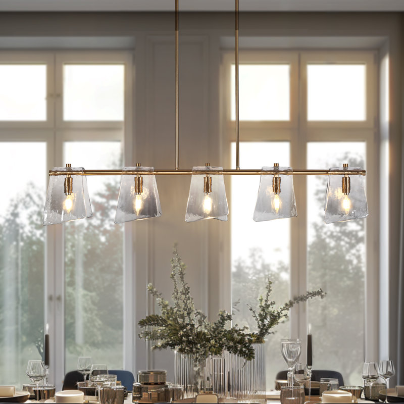 Luminaire suspendu linéaire pour îlot de cuisine à 5 lumières l 41,5 po Elisabette