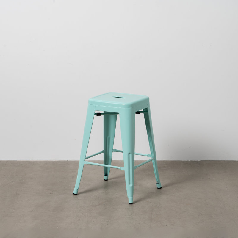 Andreyah Counter Stool with Metal Frame, Teal