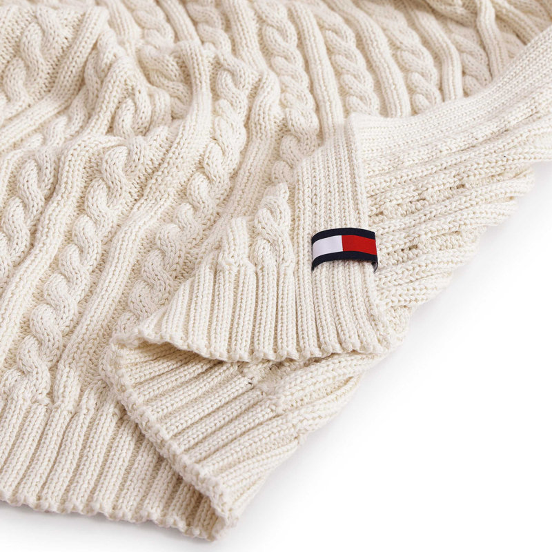 Jeté uni Tommy Hilfiger, Ivoire ivoire