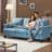 83.5" Upholstered Square Arm Suede Sofa-773577993