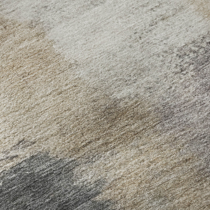 Premium Machine Washable Prisco Gray Rug, Round 8'