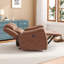 Fauteuil de cinéma maison électrique en cuir Nebraska de 94 cm de large avec porte-gobelet dissimulé 