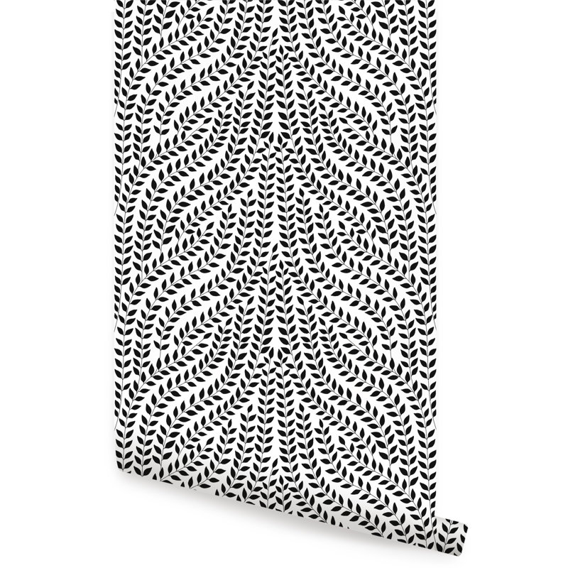 Panneau de papier peint adhésif Kaye, L 2 pi x L 18 pi, Noir