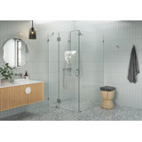 Halo 42 in. x 43 in. x 78 in. 90-degree Fully Frameless Glass Hinged Shower Enclosure