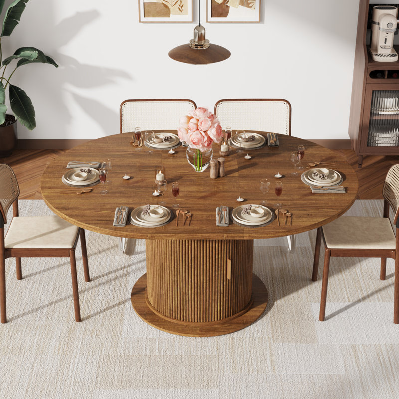 Table de salle à manger extensible 47-63In 47-63, Noyer