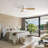 52 Inch Modern Flush Mount Ceiling Fan With Dimmable Led Light  ABS Fan Blades Reversible DC Motor