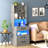 Manech 51.8" Tall Nightstand with Charging Station and LED Lights for Bedroom, Child's Room, Gray-404870972