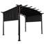 Pergola d'extérieur 12 x 9 pi avec abat-jour rétractable - Structure en acier pour les pique-niques et les rassemblements dans la cour