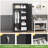Metal Wardrobe Closet, 72" Locking Storage Wardrobe Cabinet with Lockable Doors and Adjustable Shelves(72'' H X 32'' W X 16'' D), Black-813876110-813876209