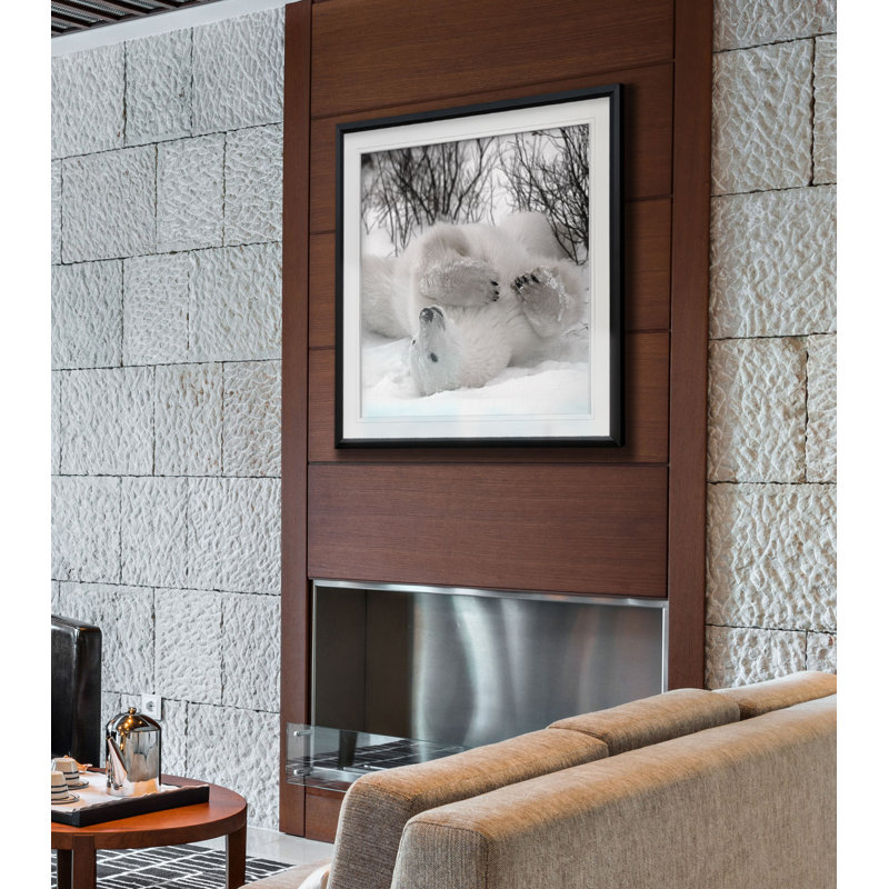 «Hudson Bay Bear», photographie, H 28 po x l 28 po x P 2 po, Cadre noir