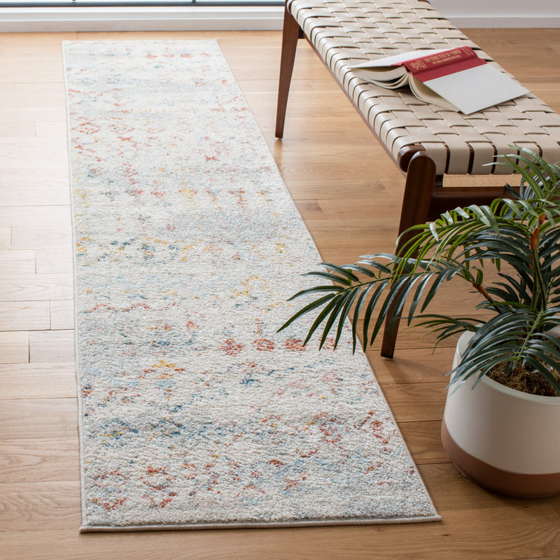Tapis ivoire / rose Sachiko Southwestern, Tapis de couloir 2 pi x 9 pi