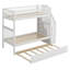 Lit superposé avec lit gigogne et escalier de rangement-1859179138
