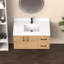 Dessus de meuble-lavabo rectangulaire 36 po moderne en pierre de quartz blanc avec lavabo
