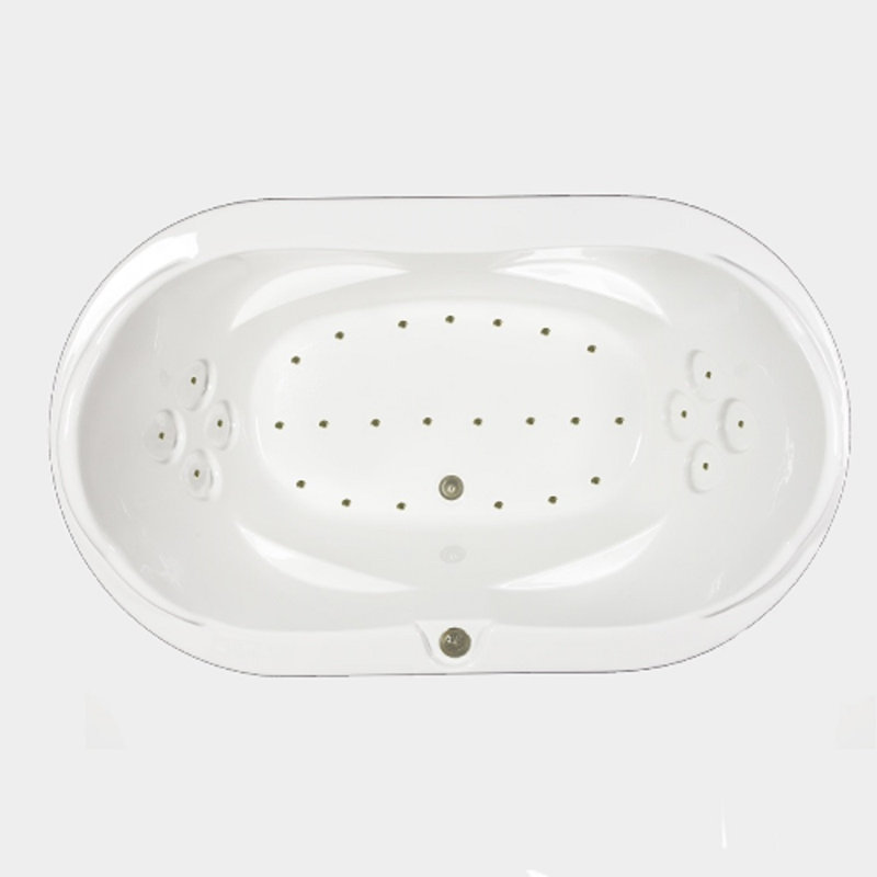 73'' x 43'' Drop-In Air Acrylic Bathtub, Bone